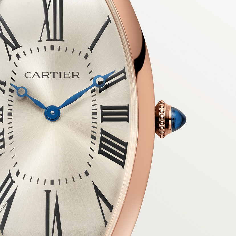 Orologio Tonneau Modello grande movimento meccanico a carica manuale pelle oro rosa - immagine 5