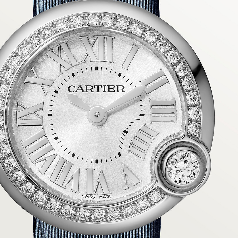 Orologio Ballon Blanc de Cartier 26 mm acciaio diamanti pelle - immagine 2