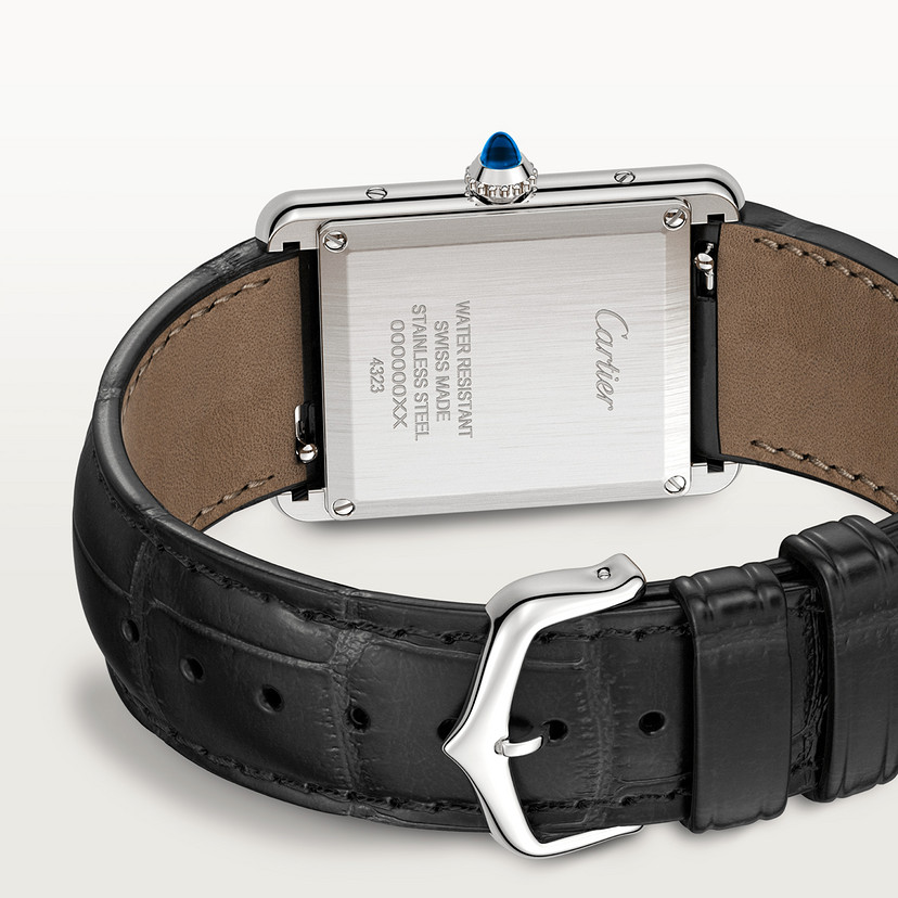 Orologio Tank Must de Cartier Modello grande movimento al quarzo acciaio pelle - immagine 2