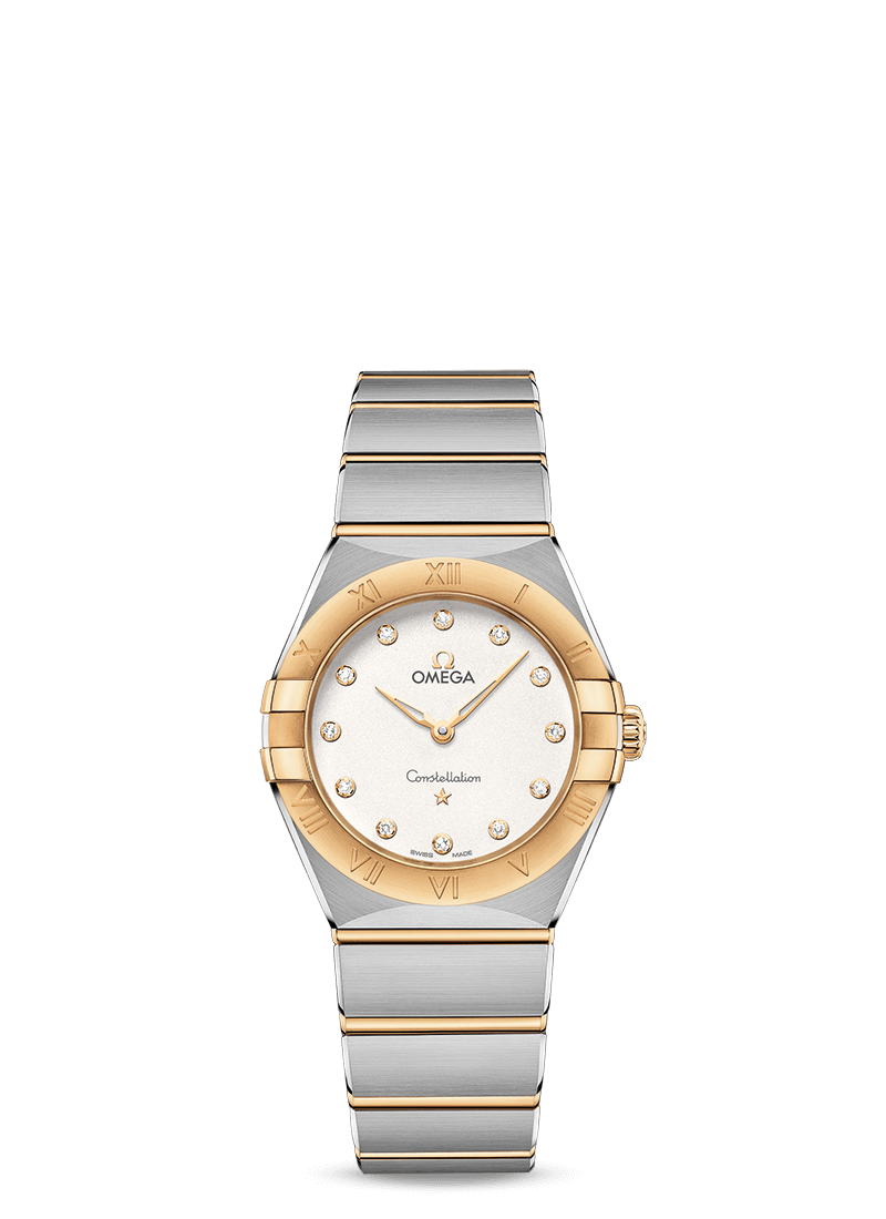 replica di lusso Omega Constellation Acciaio oro giallo Diamanti Orologio 131.20.28.60.52.002